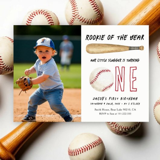 Invitation Débutant de l'année Fête d'anniversaire de basebal