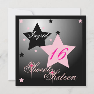 Invitation Débutant Star Sweet sixteen-Cust.