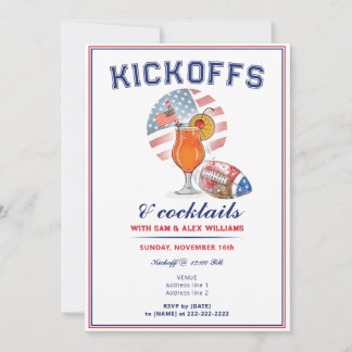 Invitation Débuts patriotiques et cocktails Jour de match de