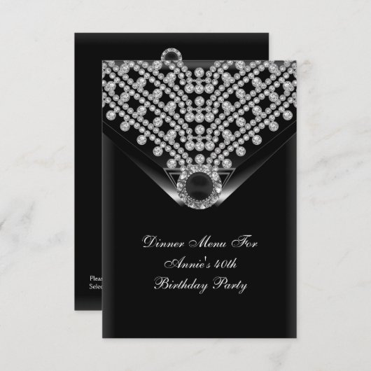 Invitation DEC MENU RSVP 1Invitation d'anniversaire révisée d (Devant / Derrière)