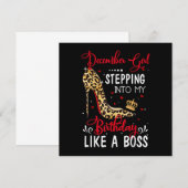 Invitation Décembre Fille entrant dans mon anniversaire comme (Devant / Derrière)