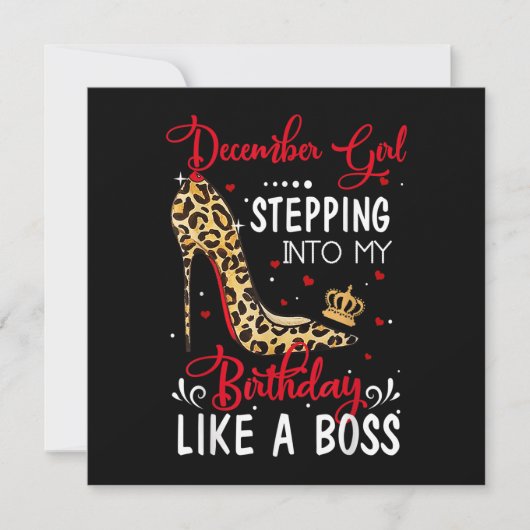 Invitation Décembre Fille entrant dans mon anniversaire comme (Devant)