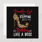 Invitation Décembre Fille entrer dans mon anniversaire comme (Devant / Derrière)