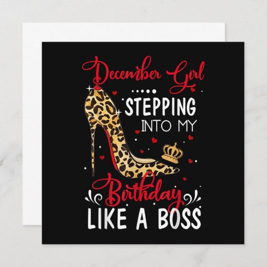 Invitation Décembre Fille entrer dans mon anniversaire comme (Devant / Derrière)