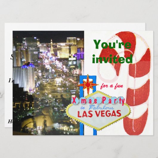 Invitation Décembre Mariage à Las Vegas (Devant / Derrière)