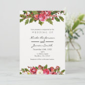 Invitation Décembre Mariage d'hiver Holly Berry Fête Florale (Debout devant)