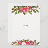 Invitation Décembre Mariage d'hiver Holly Berry Fête Florale (Dos)