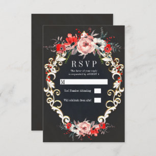 Invitation Décembre Mariage d'hiver Holly Berry Floral RSVP