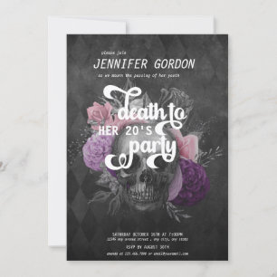 Invitation Décès à ma fête d'anniversaire de jeunesse   Goth 