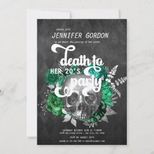 Invitation Décès à ma fête d'anniversaire de jeunesse Goth