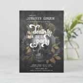 Invitation Décès à ma fête d'anniversaire de jeunesse | Goth  (Debout devant)