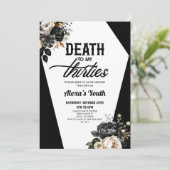 Invitation Décès à mes trente Floral 40e Anniversaire (Debout devant)