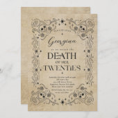 Invitation Décès à mes vingt ans Fête du 30e anniversaire d'H (Devant / Derrière)