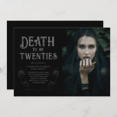 Invitation Décès à mes vingt ans Photo 30e anniversaire (Devant / Derrière)