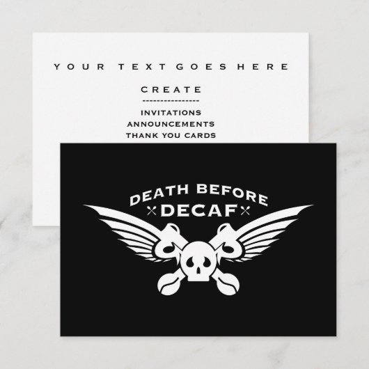 Invitation décès avant décaf (Devant / Derrière)