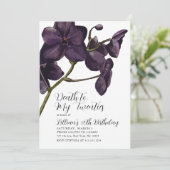 Invitation Décès de la florale noire à la jeunesse (Debout devant)