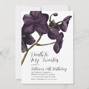 Invitation Décès de la florale noire à la jeunesse