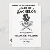Invitation Décès du crâne d'un Bachelor Poker (Devant / Derrière)