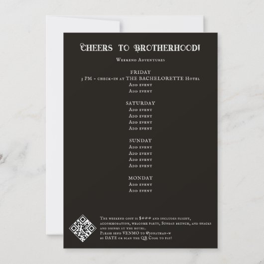 Invitation Décès d'un Bachelor Skull Poker Bachelor Party (Dos)