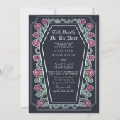 Invitation Décès nous faire partie Rose bleu gothique Mariage (Devant)