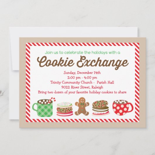 Invitation d'échange de biscuit de Noël (Devant)