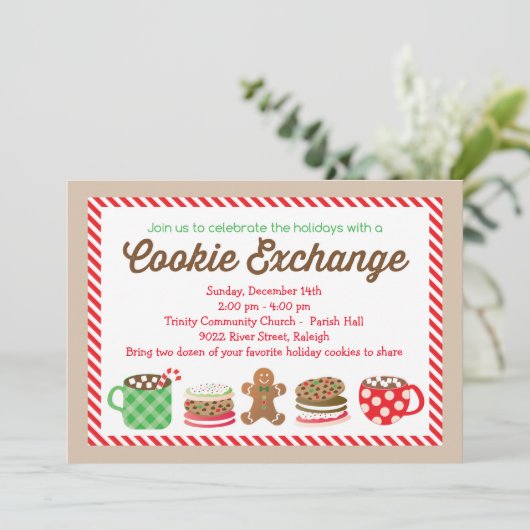 Invitation d'échange de biscuit de Noël (Debout devant)