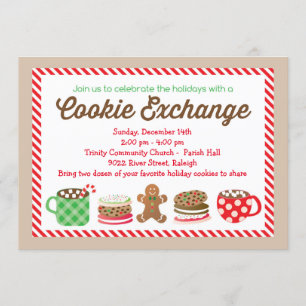 Invitation d'échange de biscuit de Noël