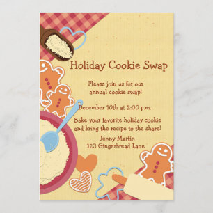 Invitation d'échange de biscuit de vacances