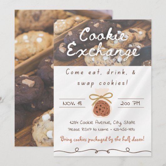 Invitation d'échange de biscuits (Devant / Derrière)