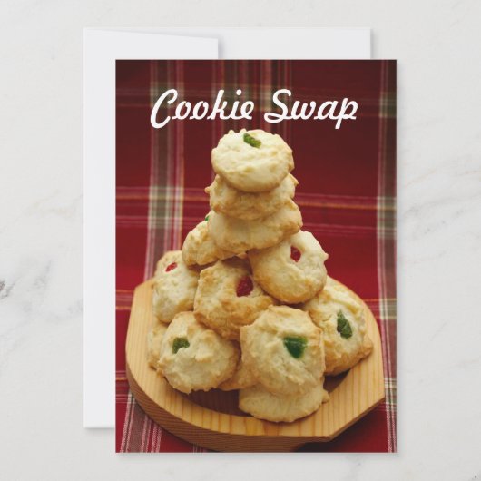 Invitation d'échange de biscuits à empreintes à ca (Dos)