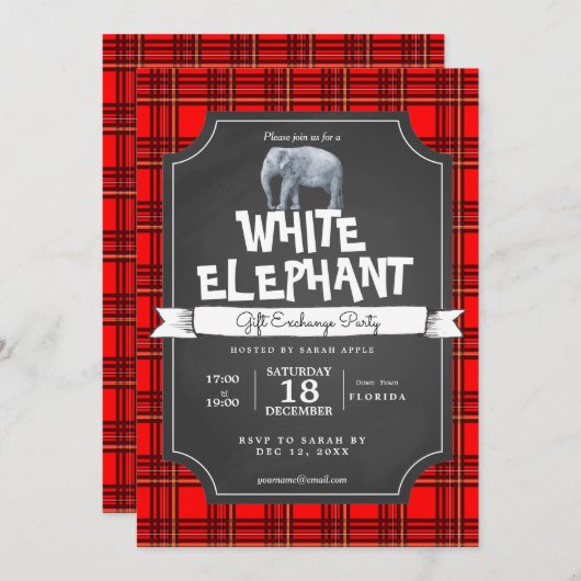 Invitation d'échange de cadeau de Noël d'objet (Devant / Derrière)