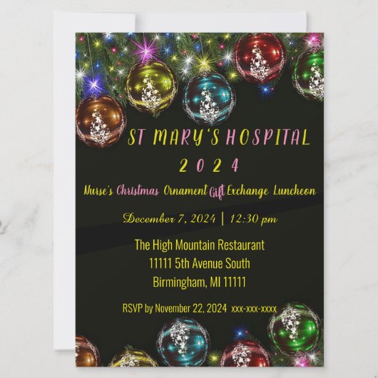 Invitation d'échange de cadeaux de Noël 6,5 po x 8 (Devant)