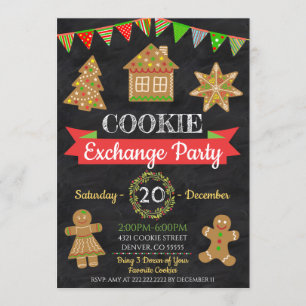 Invitation d'échange de cookies de Noël