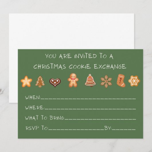Invitation d'échange de cookies de Noël (Devant / Derrière)