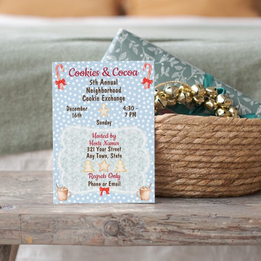 Invitation d'échange de cookies de Noël