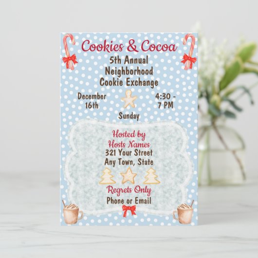 Invitation d'échange de cookies de Noël (Debout devant)
