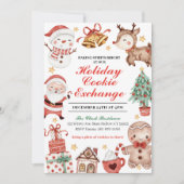 Invitation d'échange de cookies de vacances, Noël (Devant)
