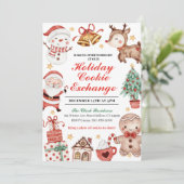 Invitation d'échange de cookies de vacances, Noël (Debout devant)