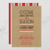 Invitation d'échange de cookies de vacances Retro (Devant / Derrière)