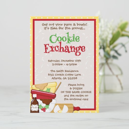 Invitation d'échange de cookies Invitation de fête (Debout devant)