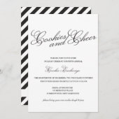 Invitation d'échange de cookies noir et blanc clas (Devant / Derrière)