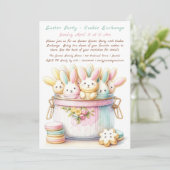 Invitation d'échange de cookies Pastel Bunny (Debout devant)