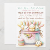 Invitation d'échange de cookies Pastel Bunny (Devant / Derrière)