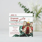 Invitation d'échange d'ornement de Noël (Debout devant)