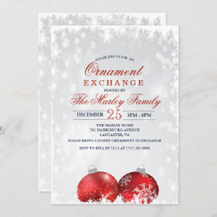 Invitation d'échange d'ornement de Noël