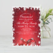 Invitation d'échange d'ornement de Noël (Debout devant)