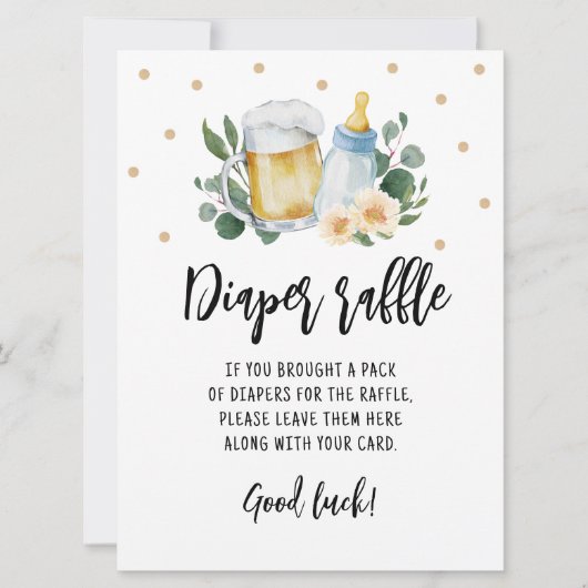 Invitation Déchet Raffle signe Jeu Baby Is Brewing Greenery (Devant)