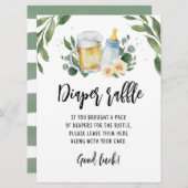 Invitation Déchet Raffle signe Jeu Baby Is Brewing Greenery (Devant / Derrière)