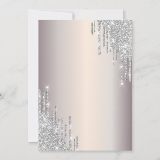 Invitation Déchets d'argent Parties scintillant robe chic 18e (Dos)