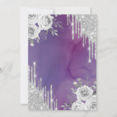 Invitation Déchets d'argent, Robe Rose pourpre Quinceanera (Dos)